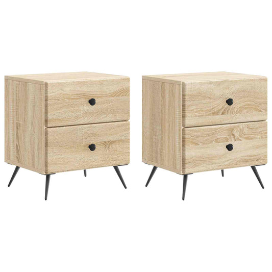 Armadio da Notte 2 pcs Rovere Sonoma 43 x 34,5 x 47,5 cm