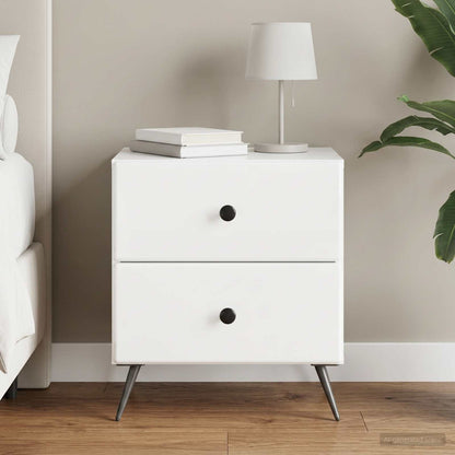 Armadio da Notte con cassetto Bianco Lucido 43 x 34,5 x 47,5 cm