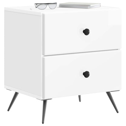 Armadio da Notte con cassetto Bianco Lucido 43 x 34,5 x 47,5 cm