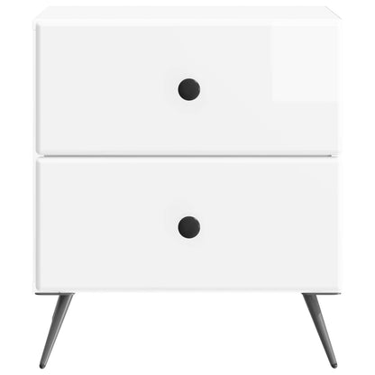 Armadio da Notte 2 pcs Bianco Lucido 43 x 34,5 x 47,5 cm | homemem39