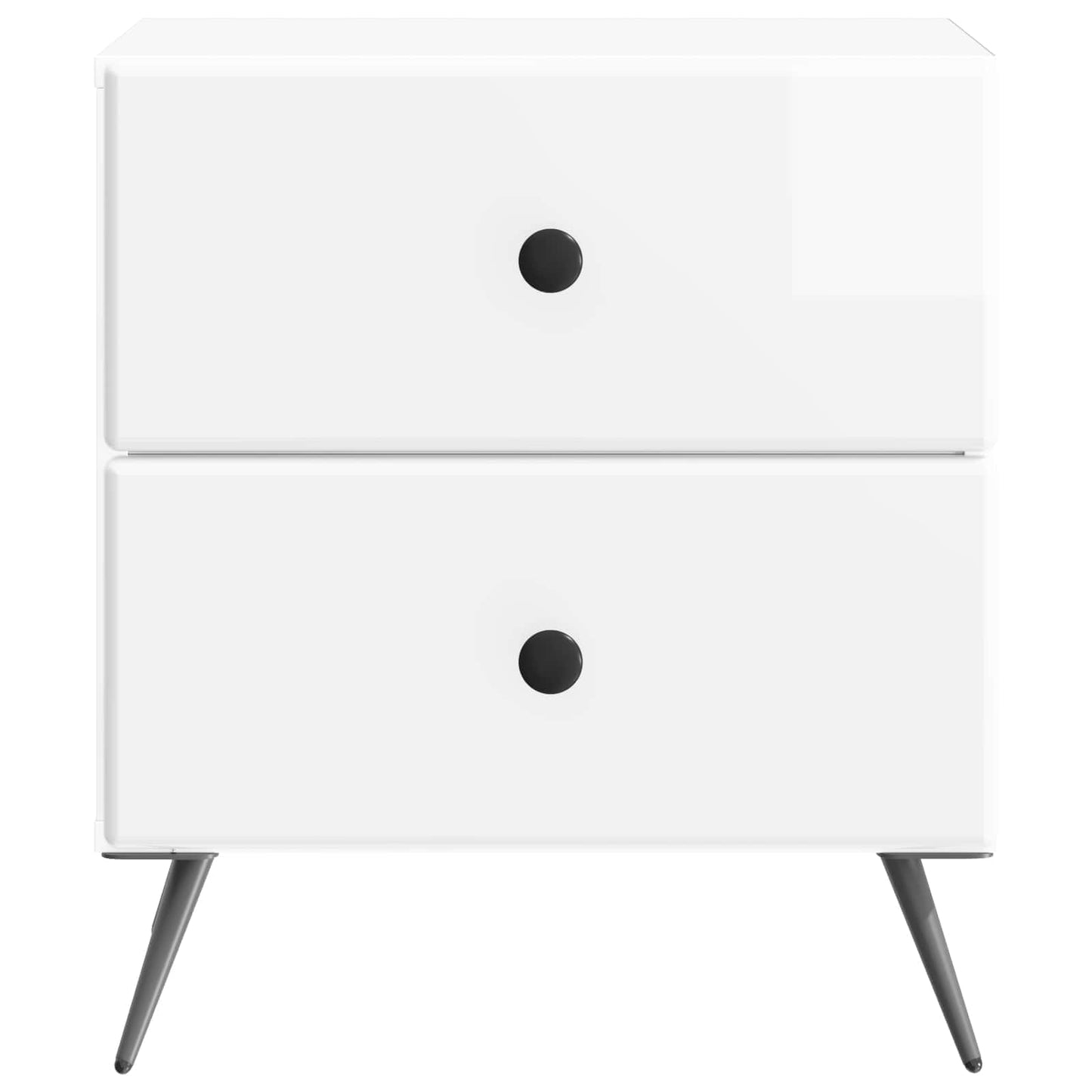 Armadio da Notte 2 pz Bianco Lucido 43 x 34,5 x 47,5 cm