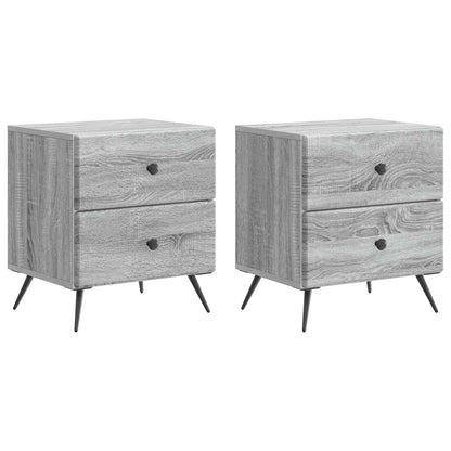 Armadio da Notte 2 pcs Grigio Sonoma 43 x 34,5 x 47,5 cm