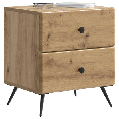 Armadio da Notte 2 pcs Rovere Artigianale 43 x 34,5 x 47,5 cm