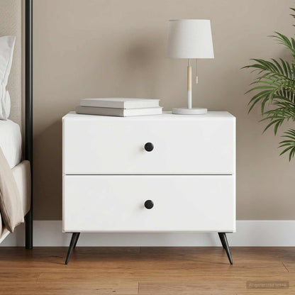 Armadio da Notte con cassetto Bianco 62 x 34,5 x 47,5 cm | homemem39
