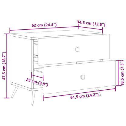 Armadio da Notte con cassetto Bianco 62 x 34,5 x 47,5 cm | homemem39