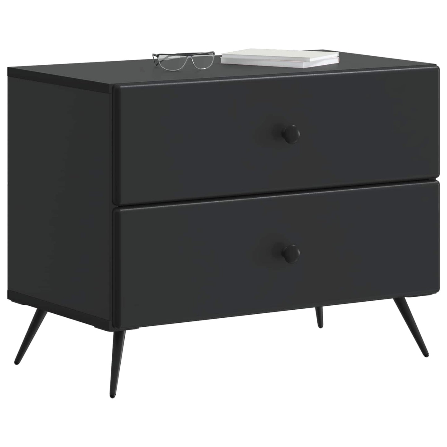 Armadio da Notte Nero 62 x 34,5 x 47,5 cm Legno ingegnerizzato