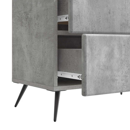 Armadio da Notte Grigio Cemento 62 x 34,5 x 47,5 cm | homemem39