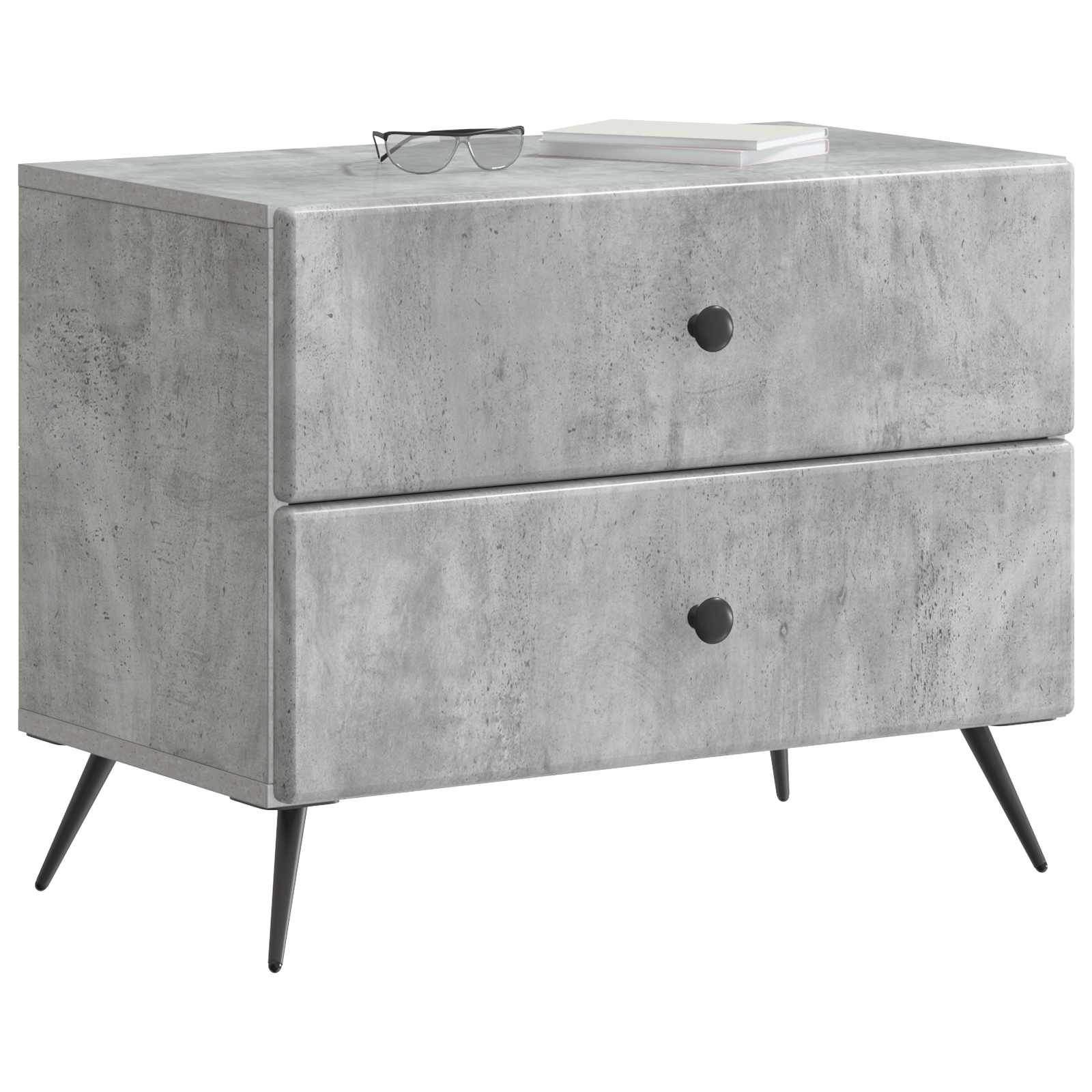 Armadio da Notte Grigio Cemento 62 x 34,5 x 47,5 cm | homemem39