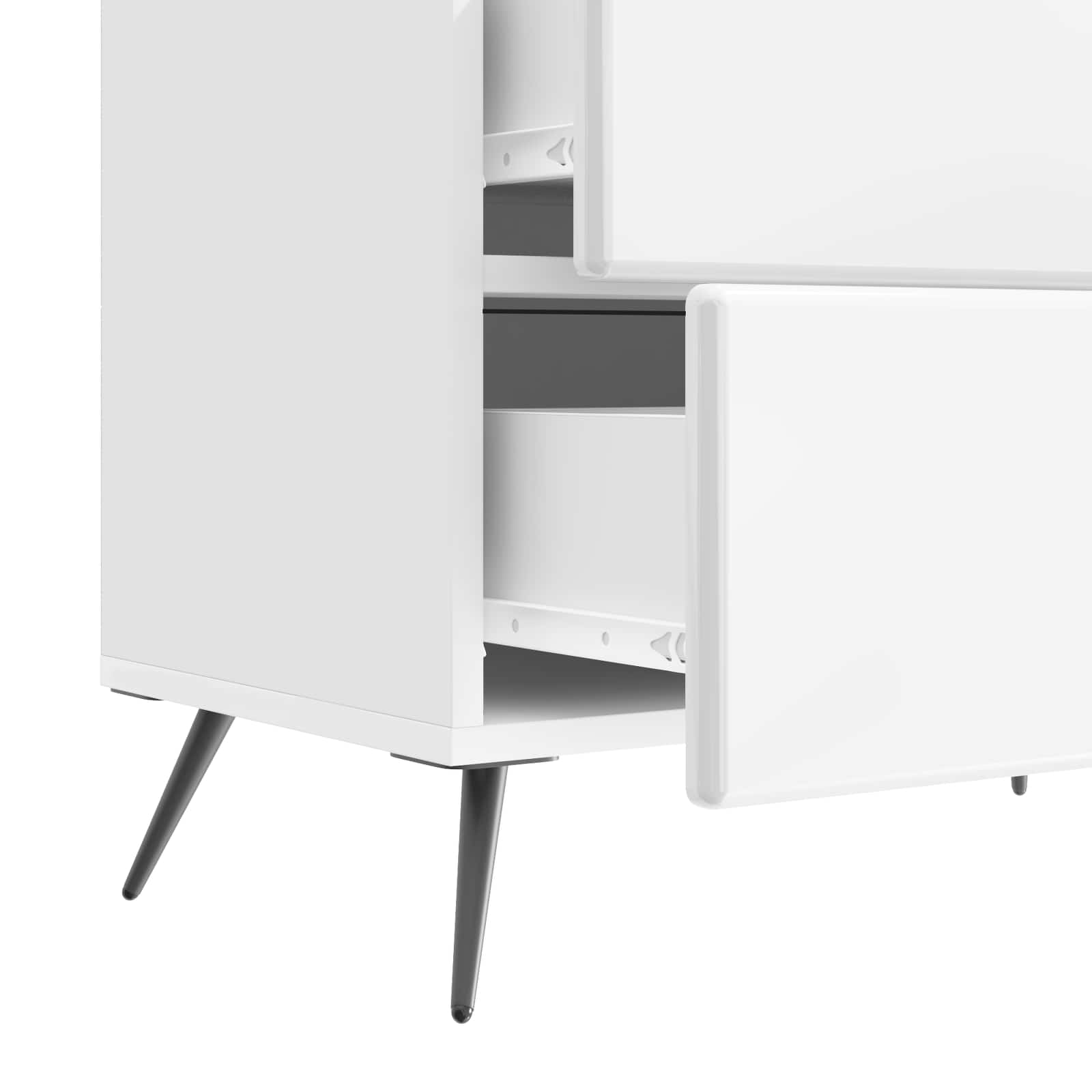 Armadio da Notte con cassetto Bianco Lucido 62 x 34,5 x 47,5 cm | homemem39