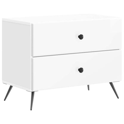 Armadio da Notte Bianco Lucido 62 x 34,5 x 47,5 cm