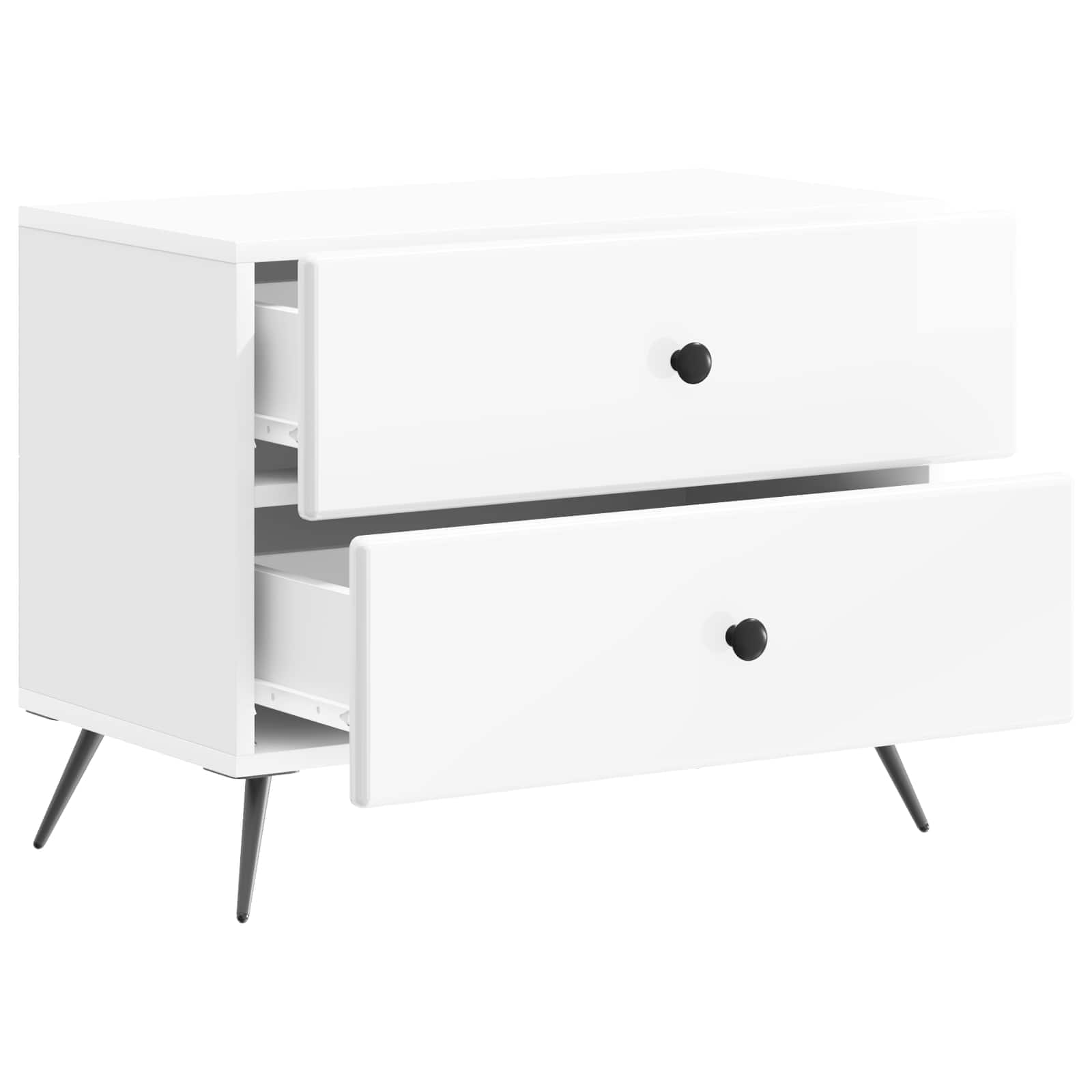 Armadio da Notte con cassetto Bianco Lucido 62 x 34,5 x 47,5 cm | homemem39