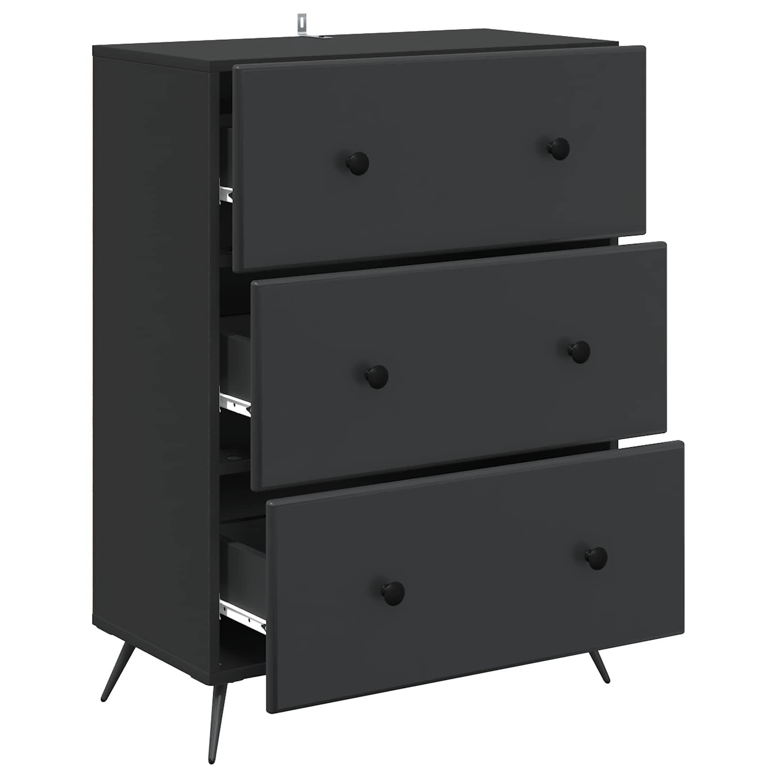 Mobile con Cassetti Nero 66 x 34,5 x 90 cm Legno ingegnerizzato | homemem39