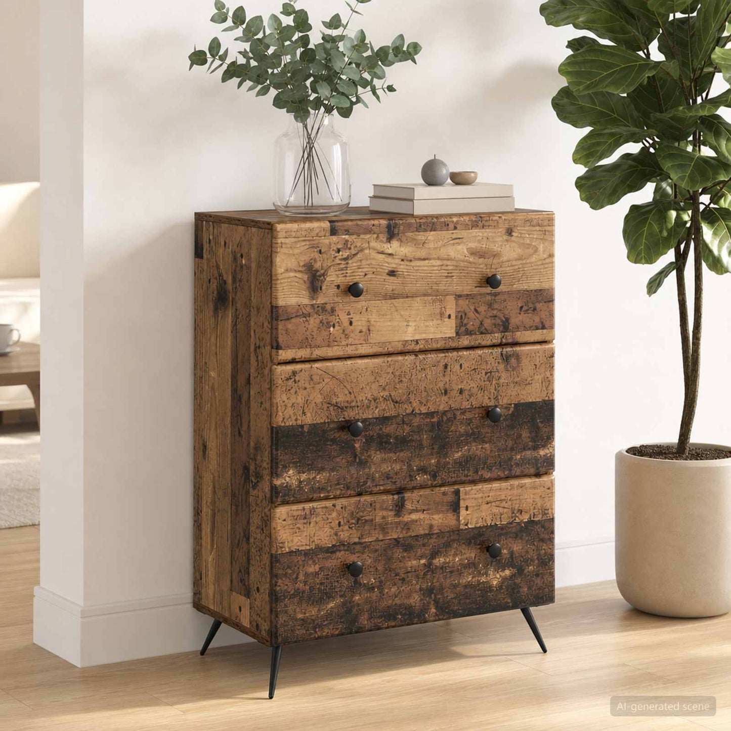 Mobile con Cassetti Legno antico 66 x 34,5 x 90 cm