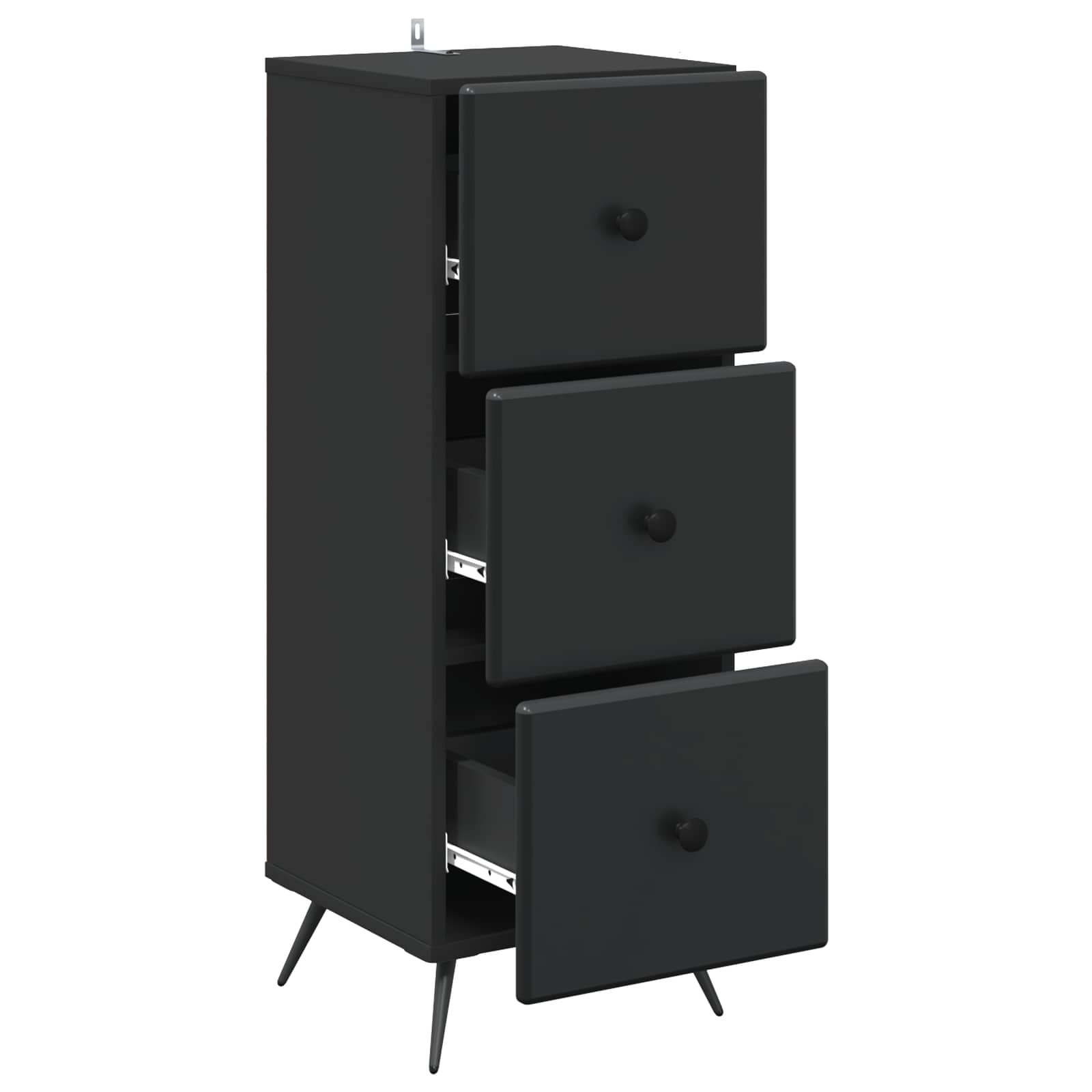 Mobile con Cassetti Nero 33 x 34,5 x 90 cm Legno ingegnerizzato | homemem39