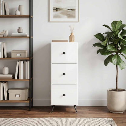 Mobile con Cassetti Bianco Lucido 33 x 34,5 x 90 cm