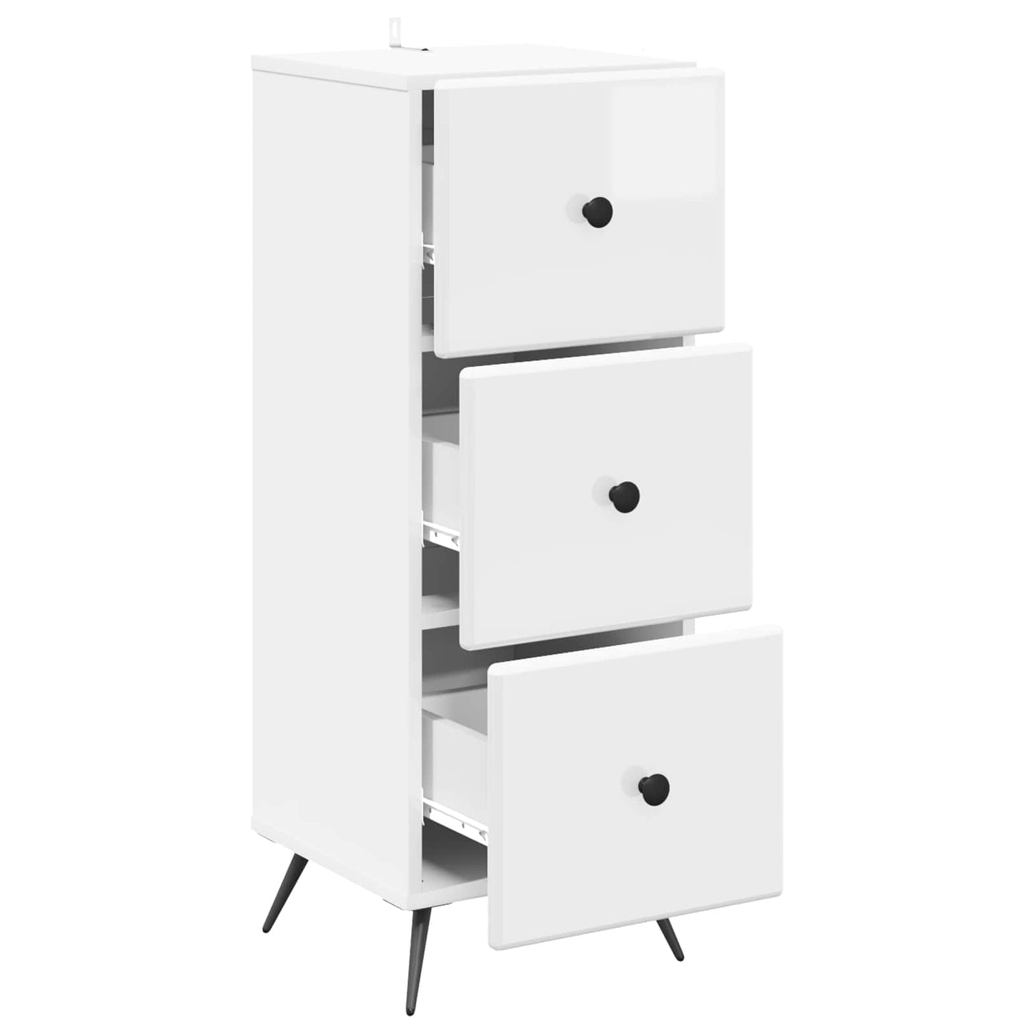 Mobile con Cassetti Bianco Lucido 33 x 34,5 x 90 cm