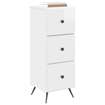 Mobile con Cassetti Bianco Lucido 33 x 34,5 x 90 cm