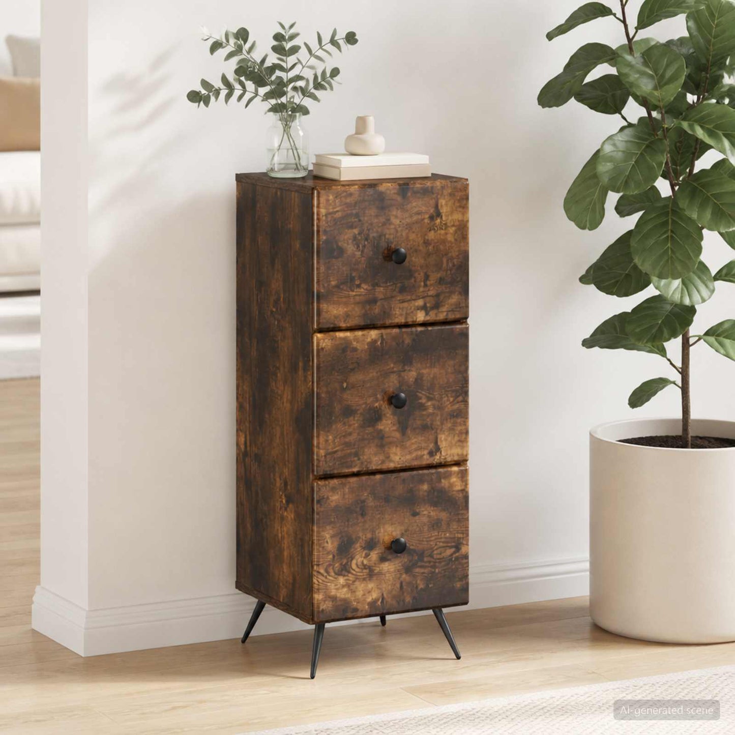 Mobile con Cassetti Rovere Fumo 33 x 34,5 x 90 cm