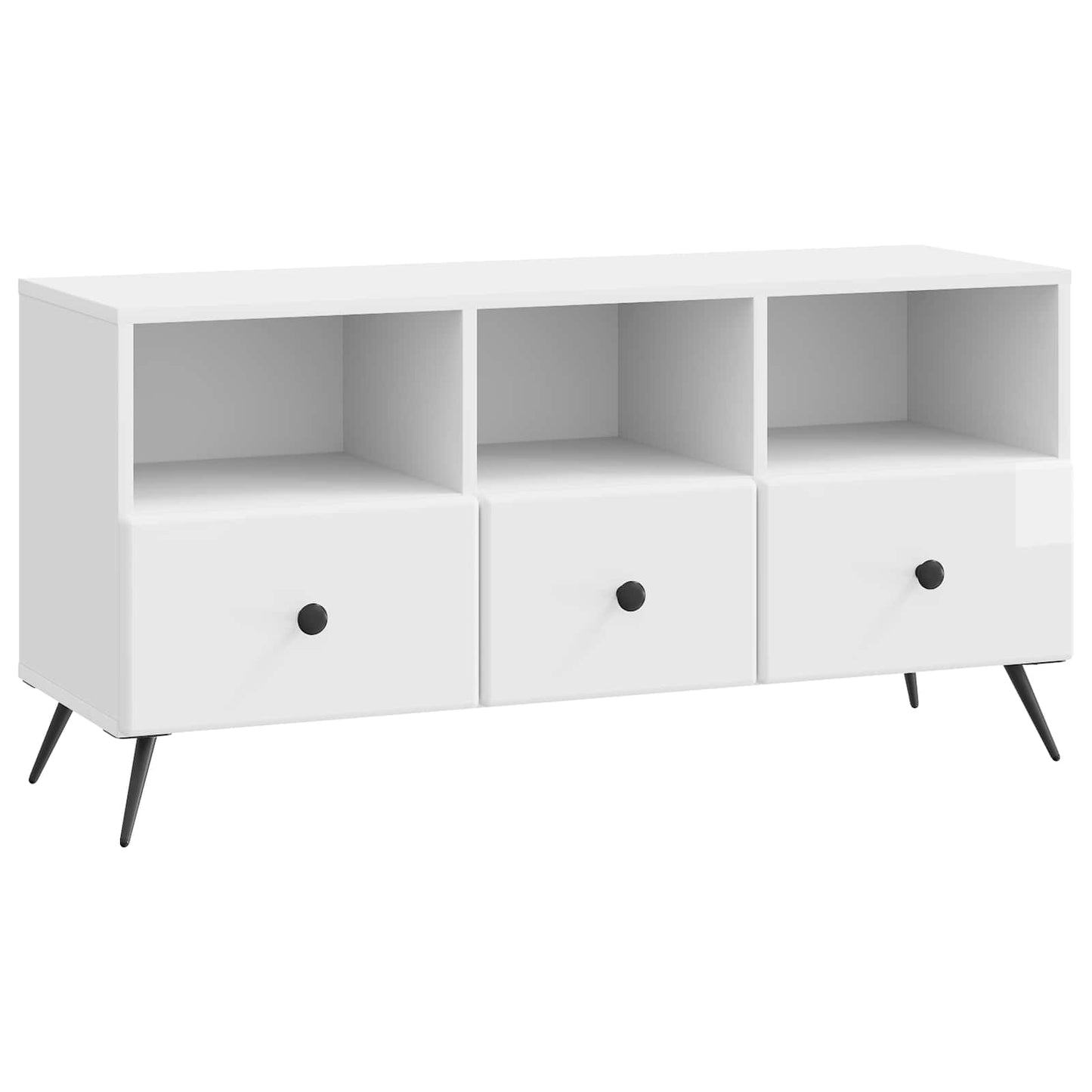 Mobile TV Bianco Lucido 102 x 34,5 x 50 cm Legno ingegnerizzato | homemem39
