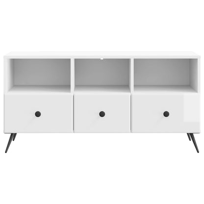 Mobile TV Bianco Lucido 102 x 34,5 x 50 cm Legno ingegnerizzato | homemem39