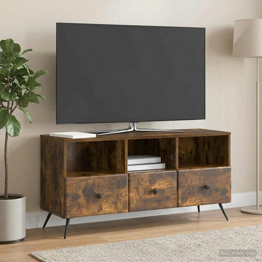 Mobile TV Rovere Fumo 102 x 34,5 x 50 cm Legno ingegnerizzato