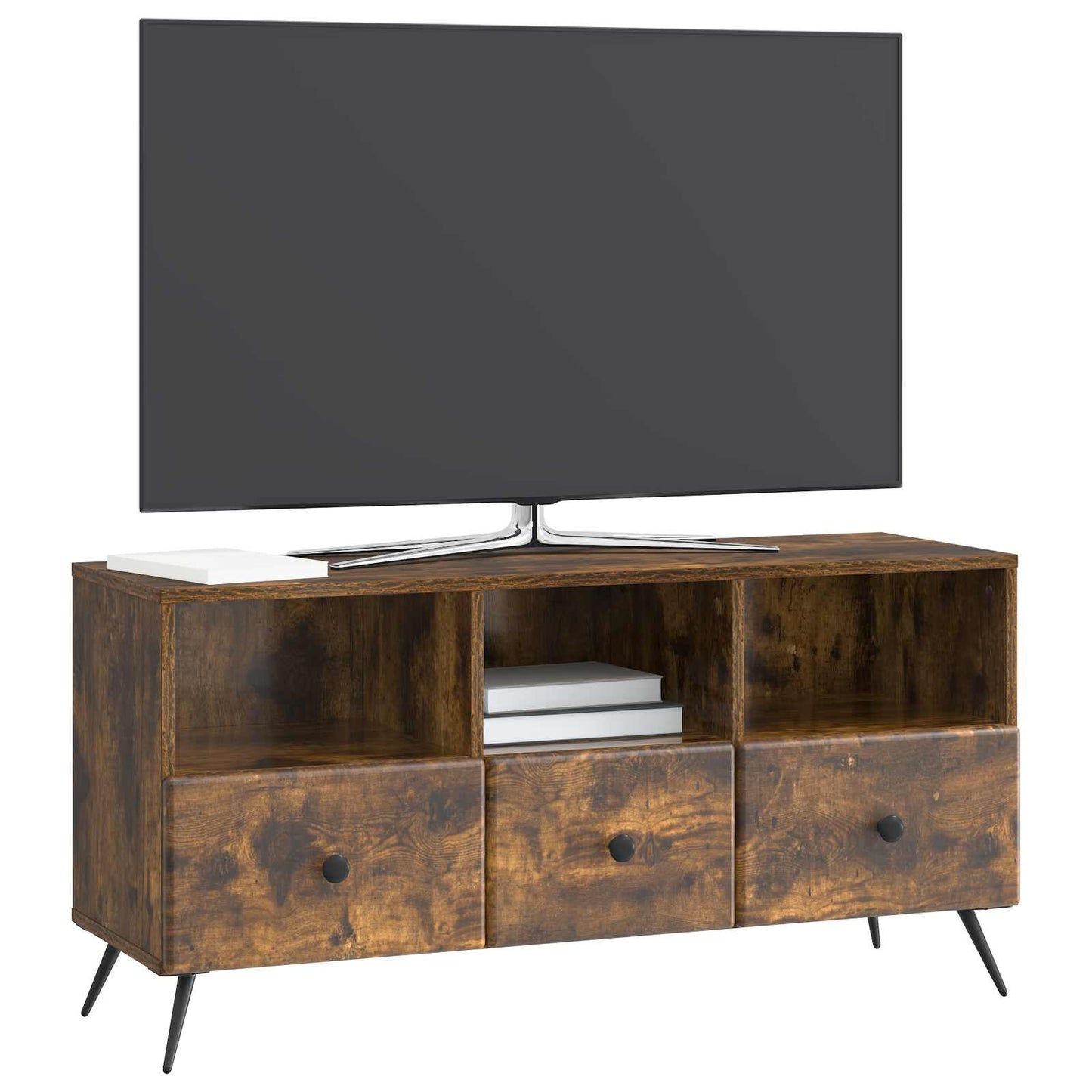Mobile TV Rovere Fumo 102 x 34,5 x 50 cm Legno ingegnerizzato