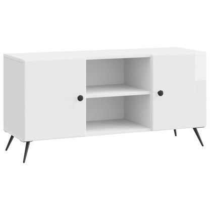 Mobile TV Bianco Lucido 102 x 34,5 x 50 cm Legno ingegnerizzato | homemem39