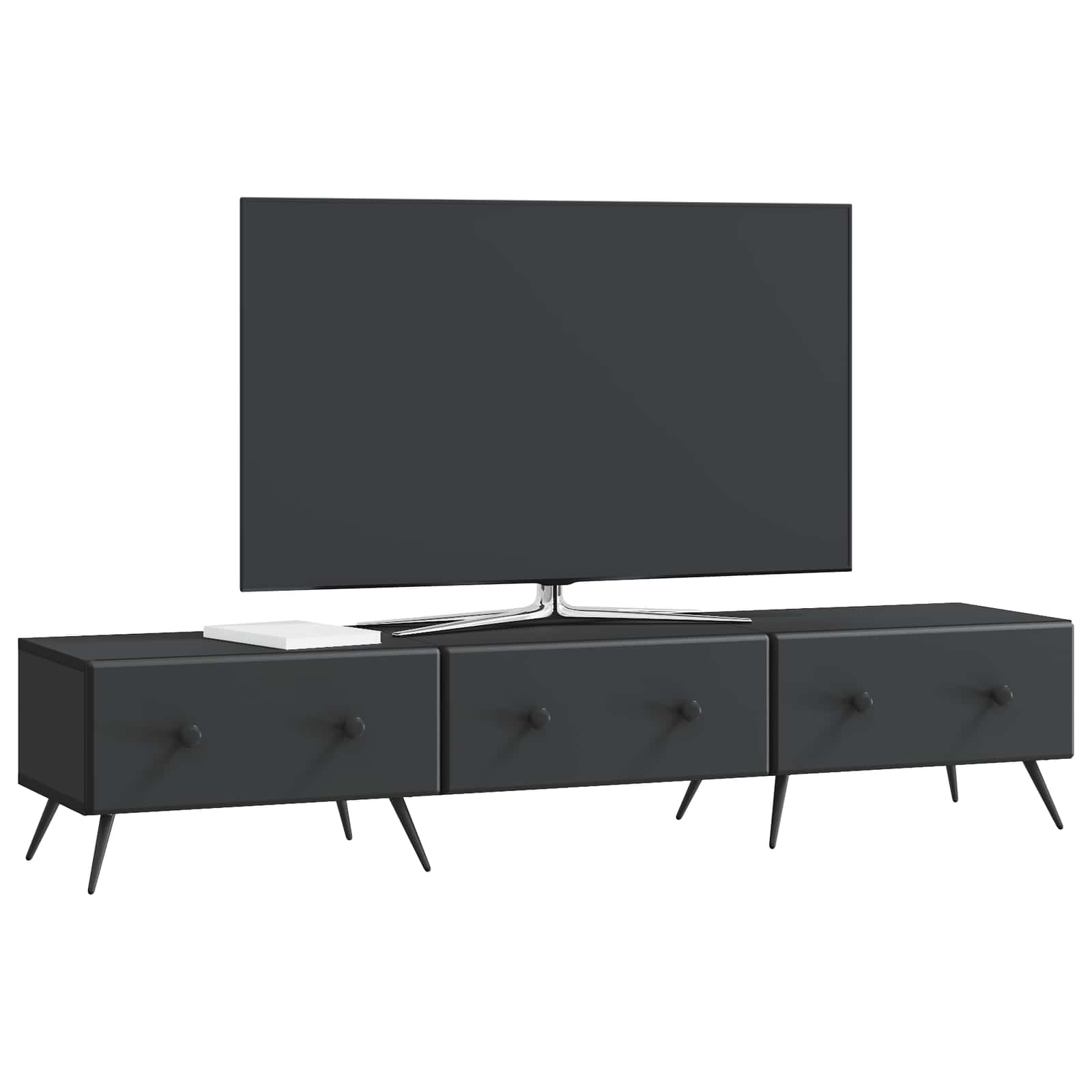 Mobile TV Nero 147 x 34,5 x 30 cm Legno ingegnerizzato | homemem39
