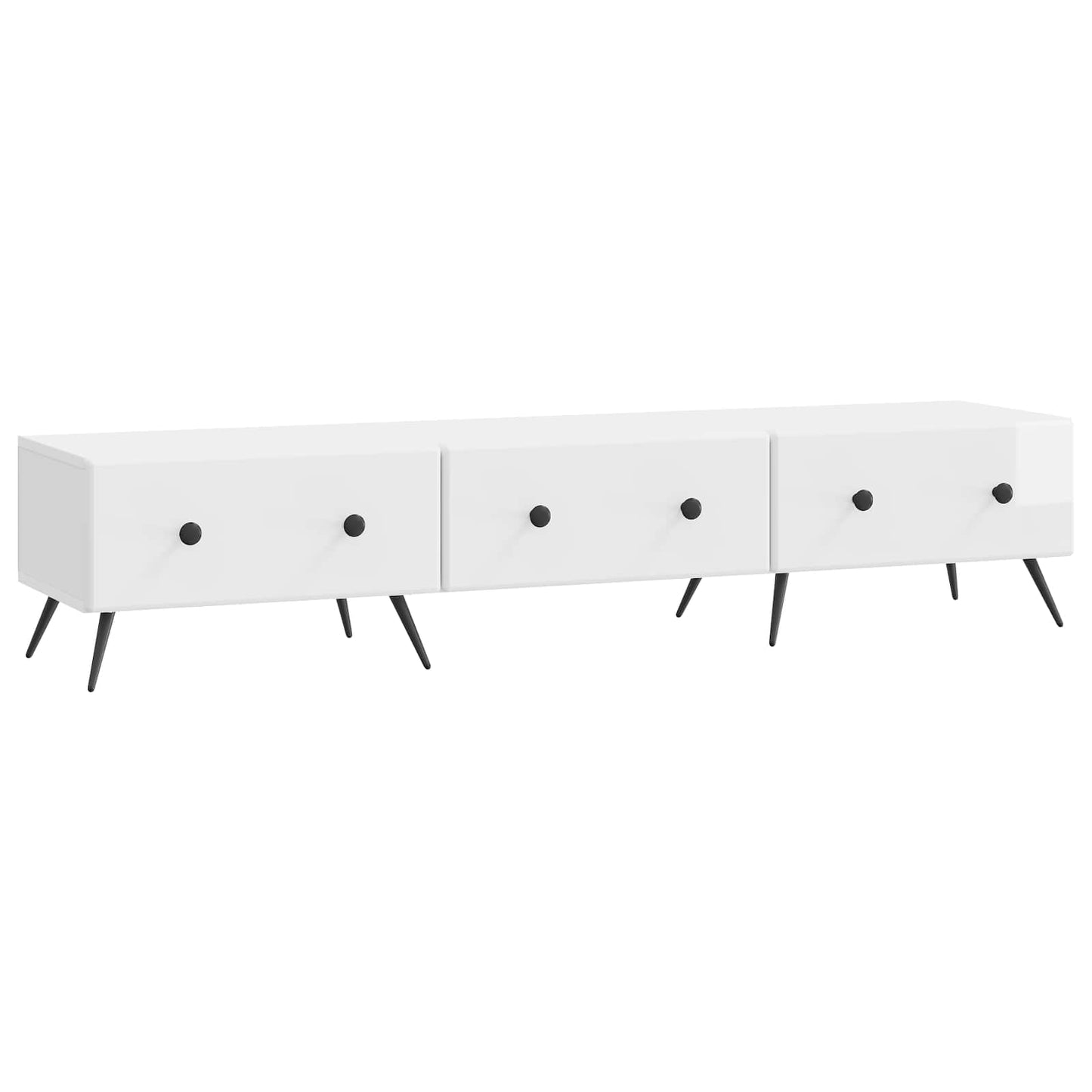 Mobile TV Bianco Lucido 147 x 34,5 x 30 cm Legno ingegnerizzato | homemem39