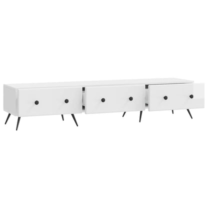 Mobile TV Bianco Lucido 147 x 34,5 x 30 cm Legno ingegnerizzato | homemem39