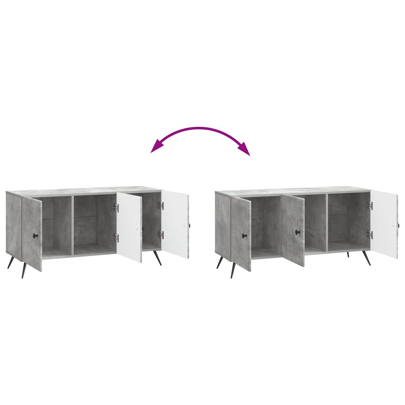 Mobile TV Grigio Cemento 99 x 34,5 x 50 cm Legno ingegnerizzato | homemem39
