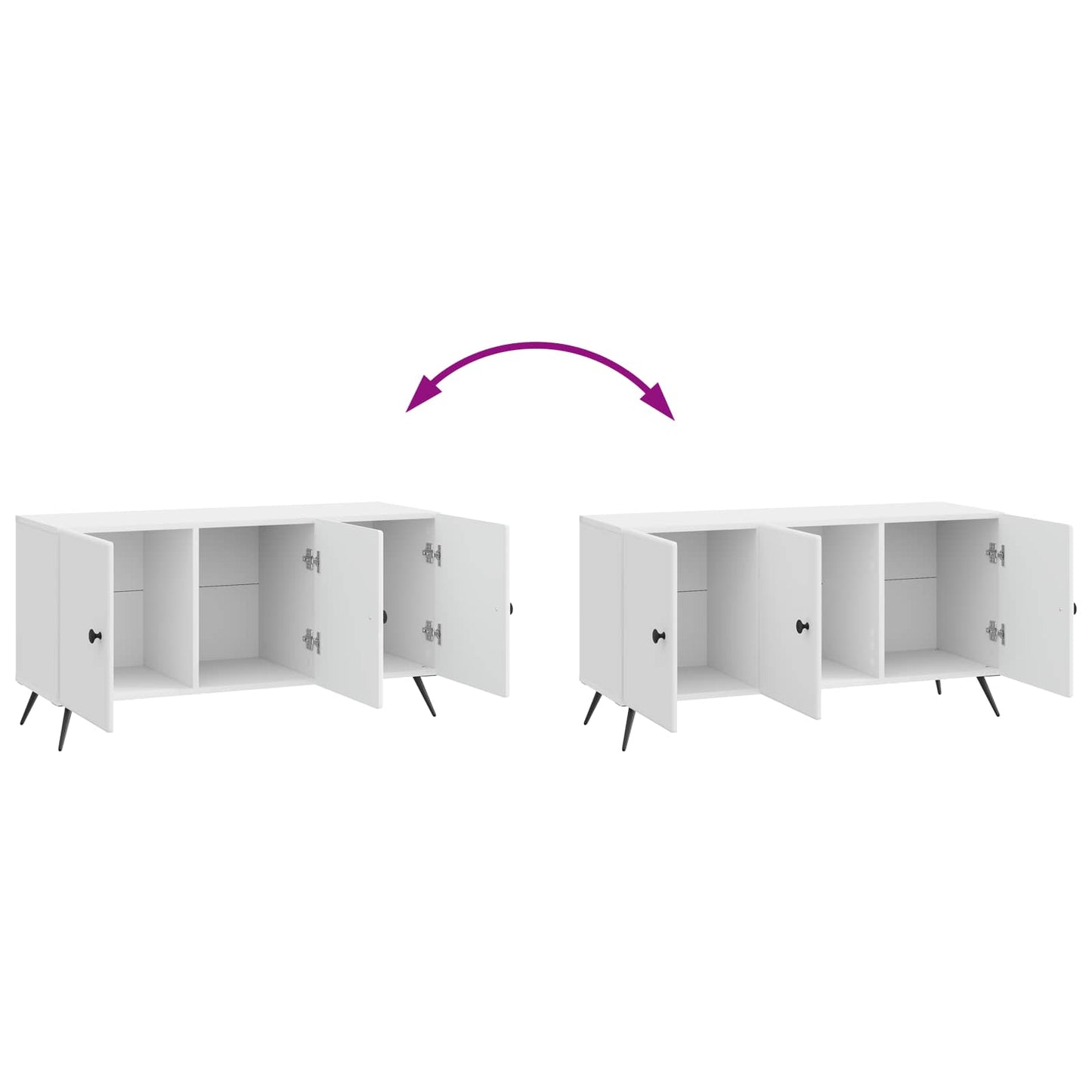 Mobile TV Bianco Lucido 99 x 34,5 x 50 cm Legno ingegnerizzato | homemem39