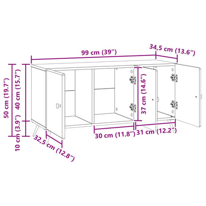 Mobile TV Rovere Fumo 99 x 34,5 x 50 cm Legno ingegnerizzato | homemem39