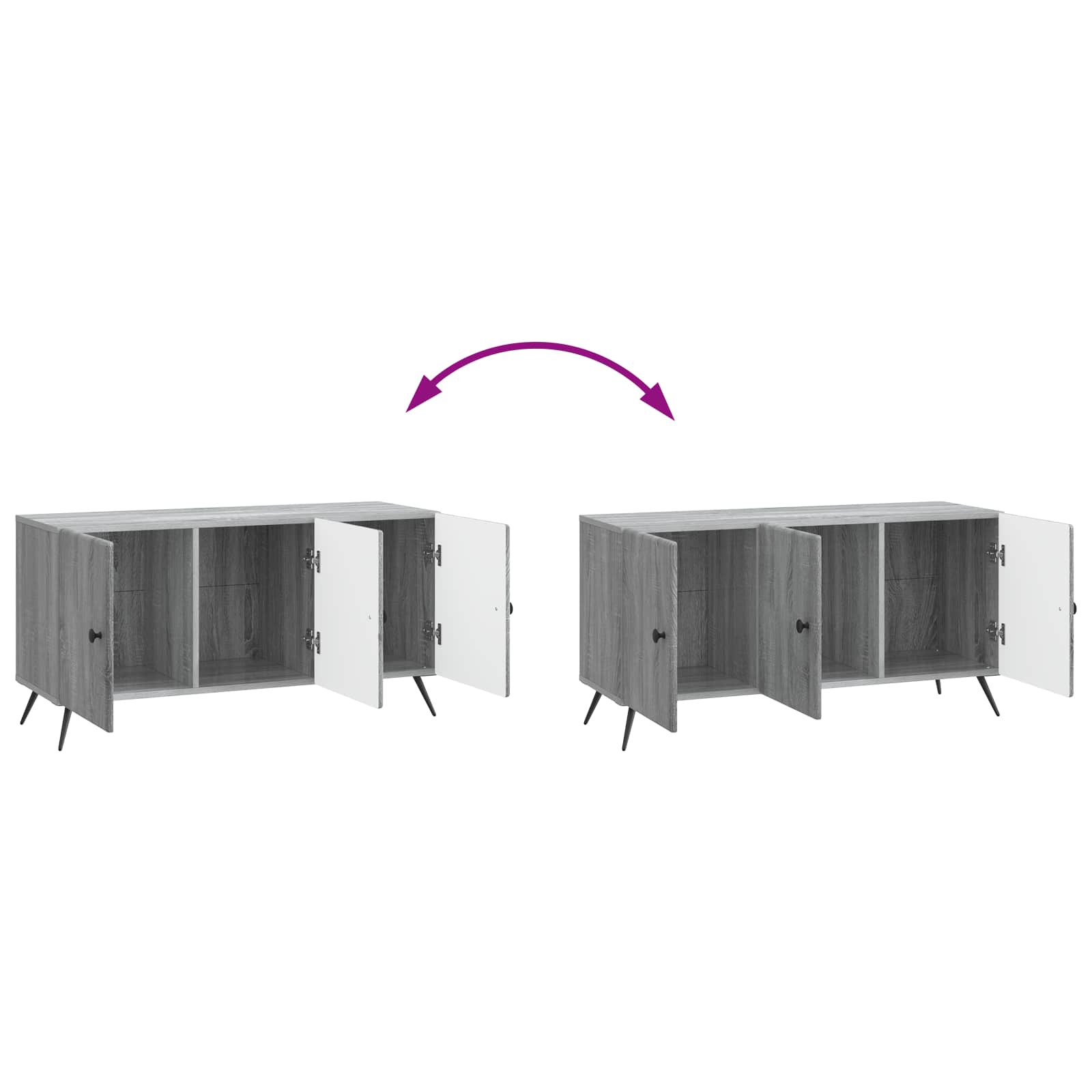 Mobile TV Grigio Sonoma 99 x 34,5 x 50 cm Legno ingegnerizzato | homemem39