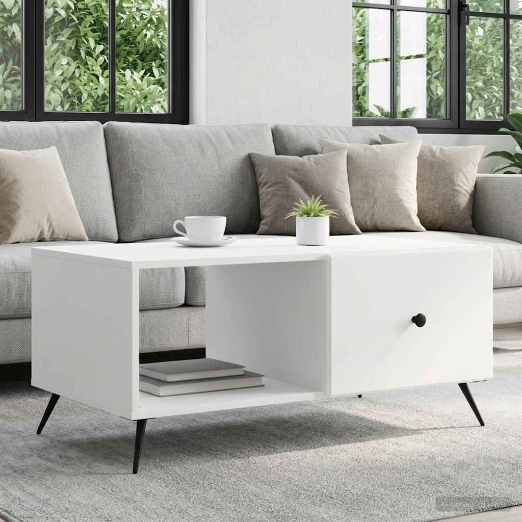 Tavolino da salotto Bianco 90 x 50 x 40 cm Legno ingegnerizzato