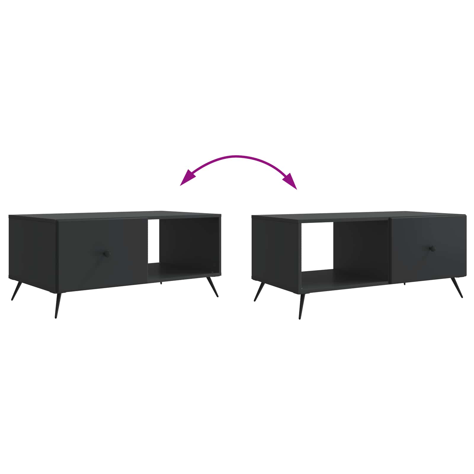Tavolino da salotto Nero 90 x 50 x 40 cm Legno ingegnerizzato | homemem39