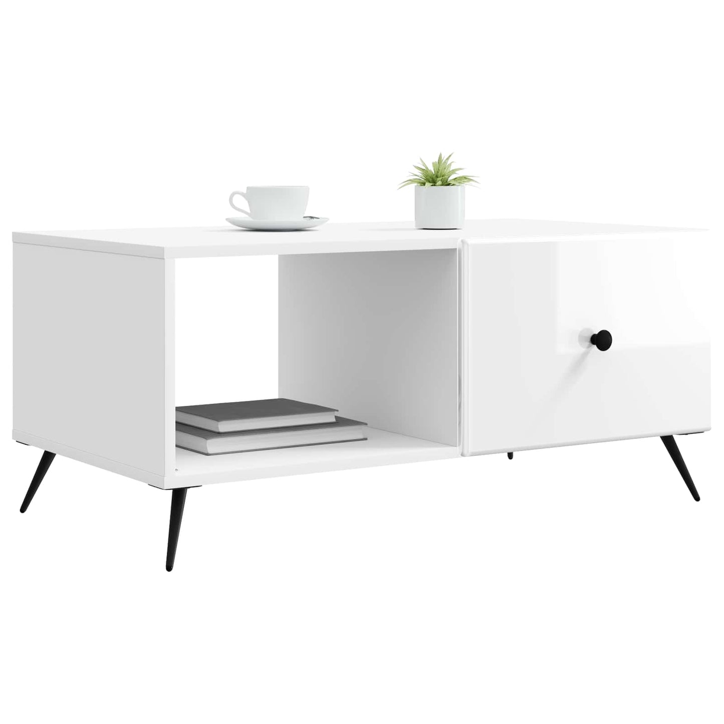 Tavolino da salotto Bianco Lucido 90 x 50 x 40 cm | homemem39