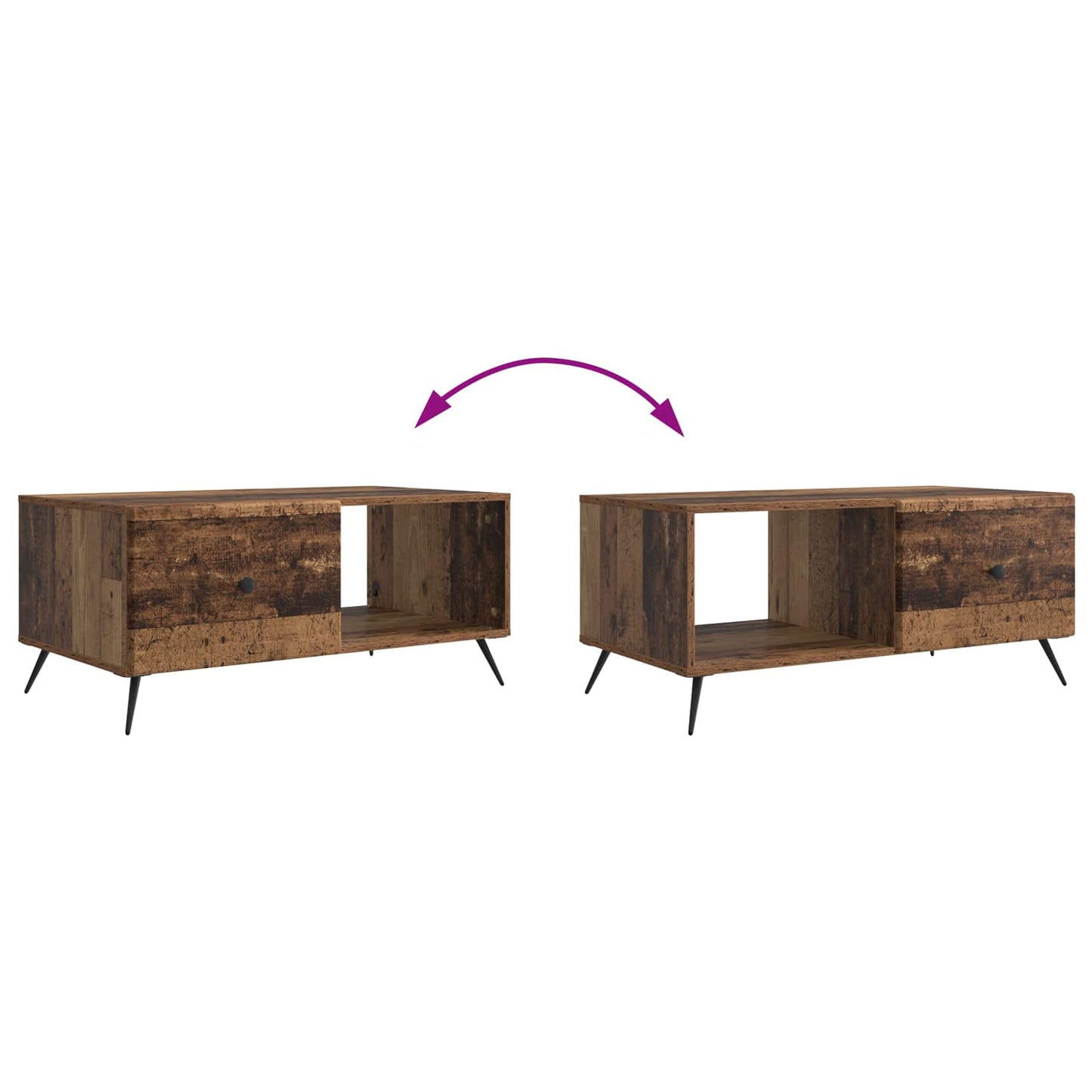 Tavolino da salotto Legno antico 90 x 50 x 40 cm | homemem39