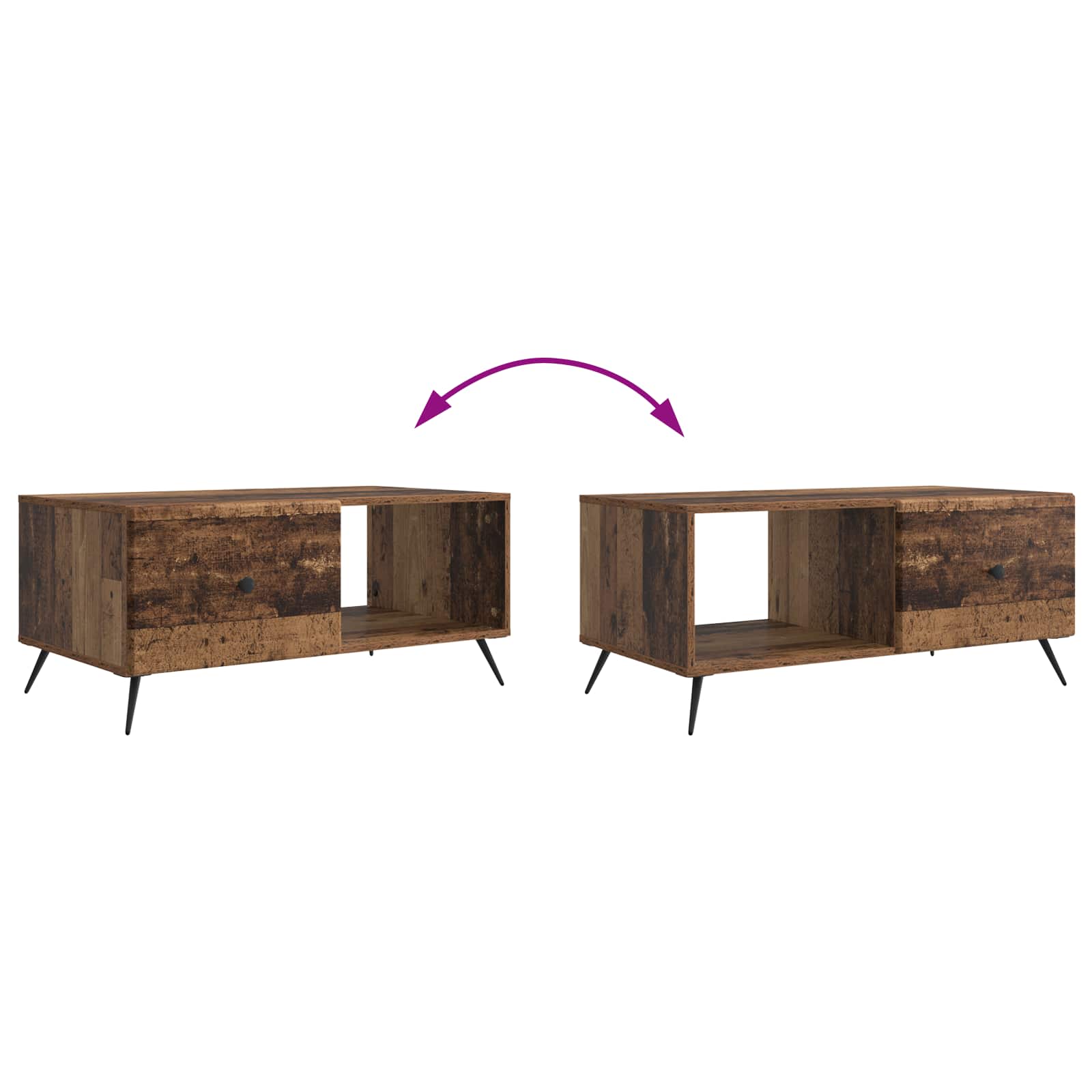 Tavolino da salotto Legno antico 90 x 50 x 40 cm | homemem39
