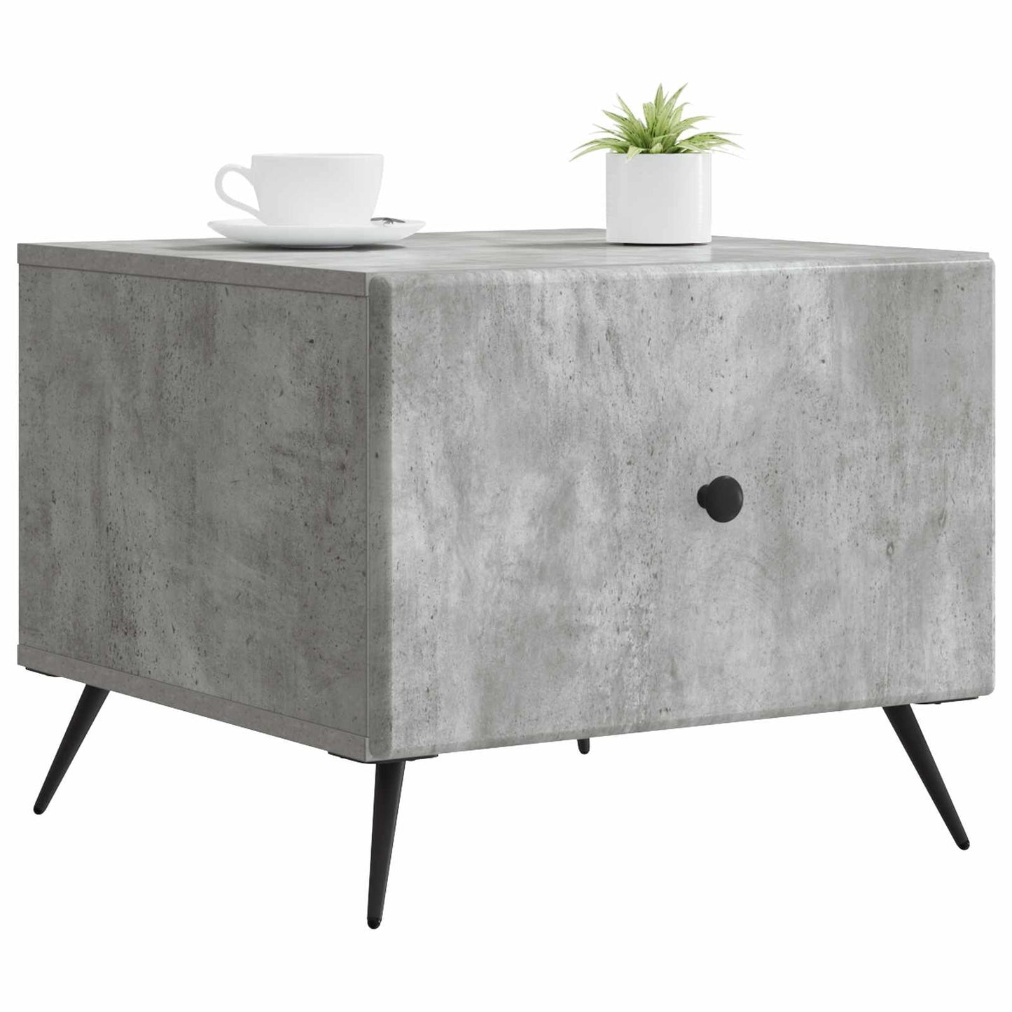 Tavolino da salotto con cassetto Grigio Cemento 49 x 50 x 40 cm | homemem39