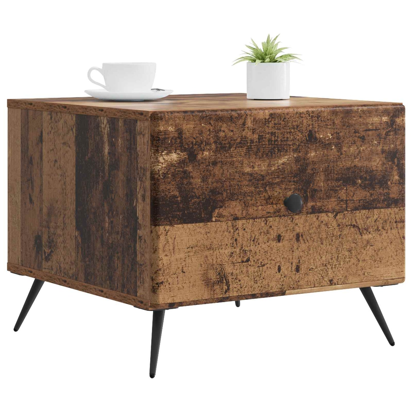 Tavolino da salotto con cassetto Legno antico 49 x 50 x 40 cm | homemem39