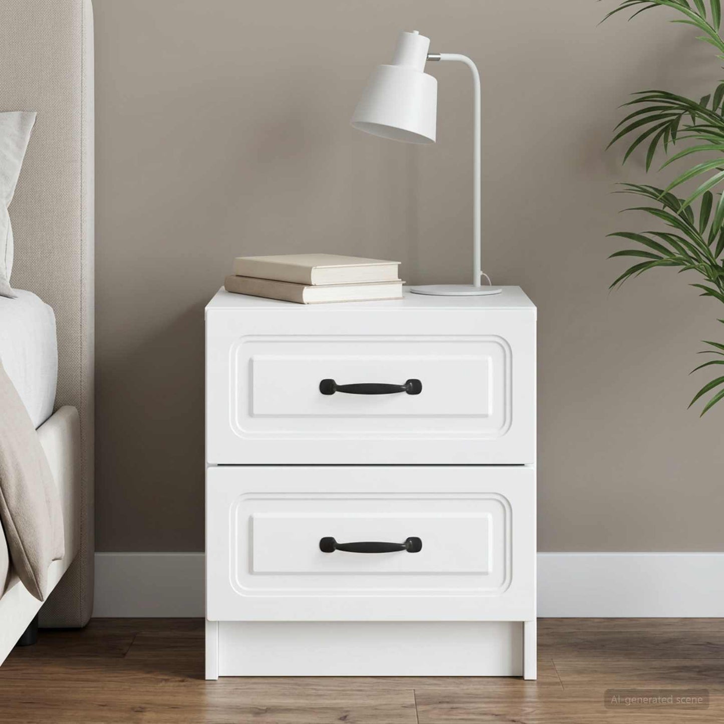 Armadio da Notte con cassetto Bianco 43 x 34,5 x 44,5 cm | homemem39