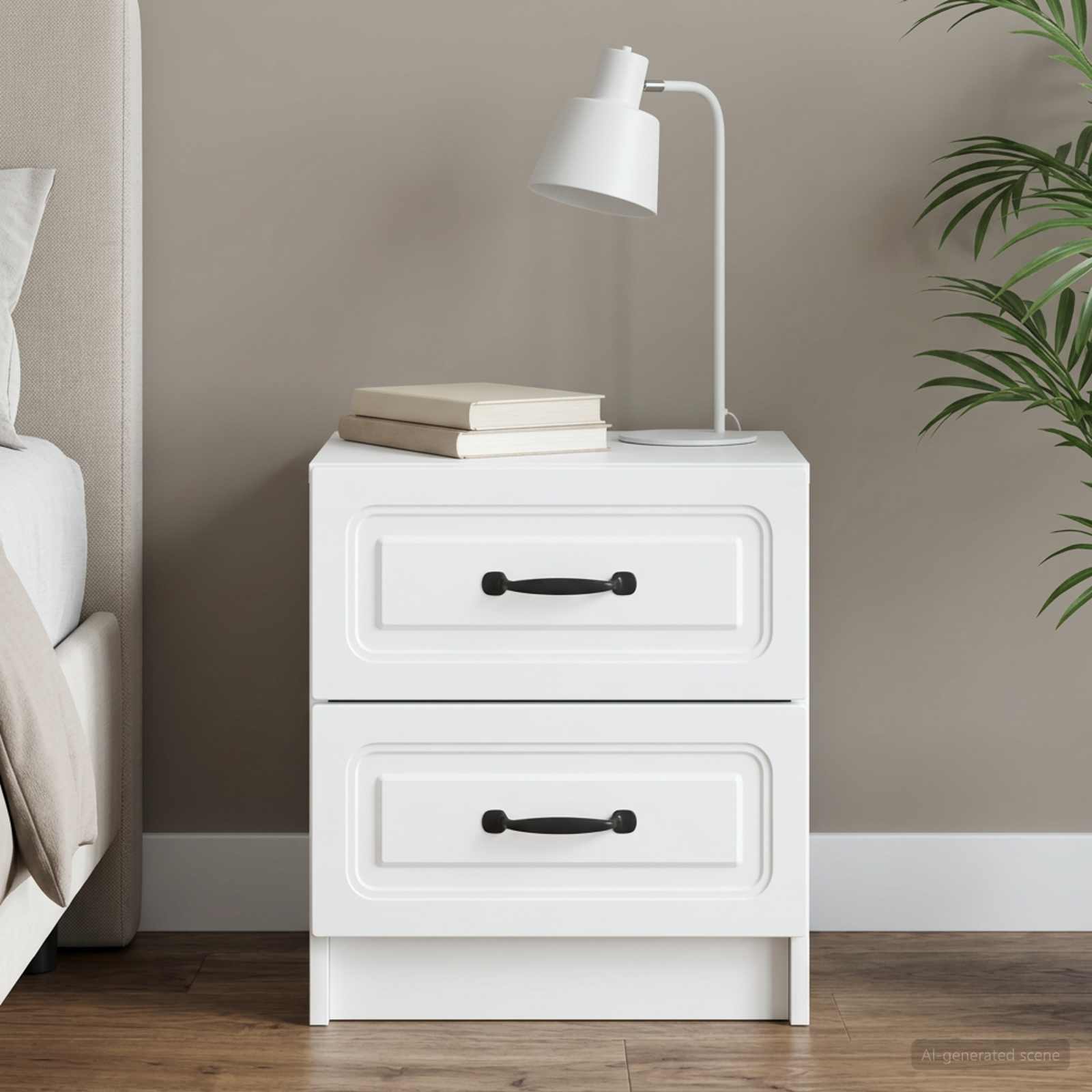 Armadio da Notte con cassetto Bianco 43 x 34,5 x 44,5 cm | homemem39