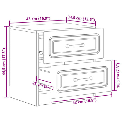 Armadio da Notte con cassetto Bianco 43 x 34,5 x 44,5 cm | homemem39