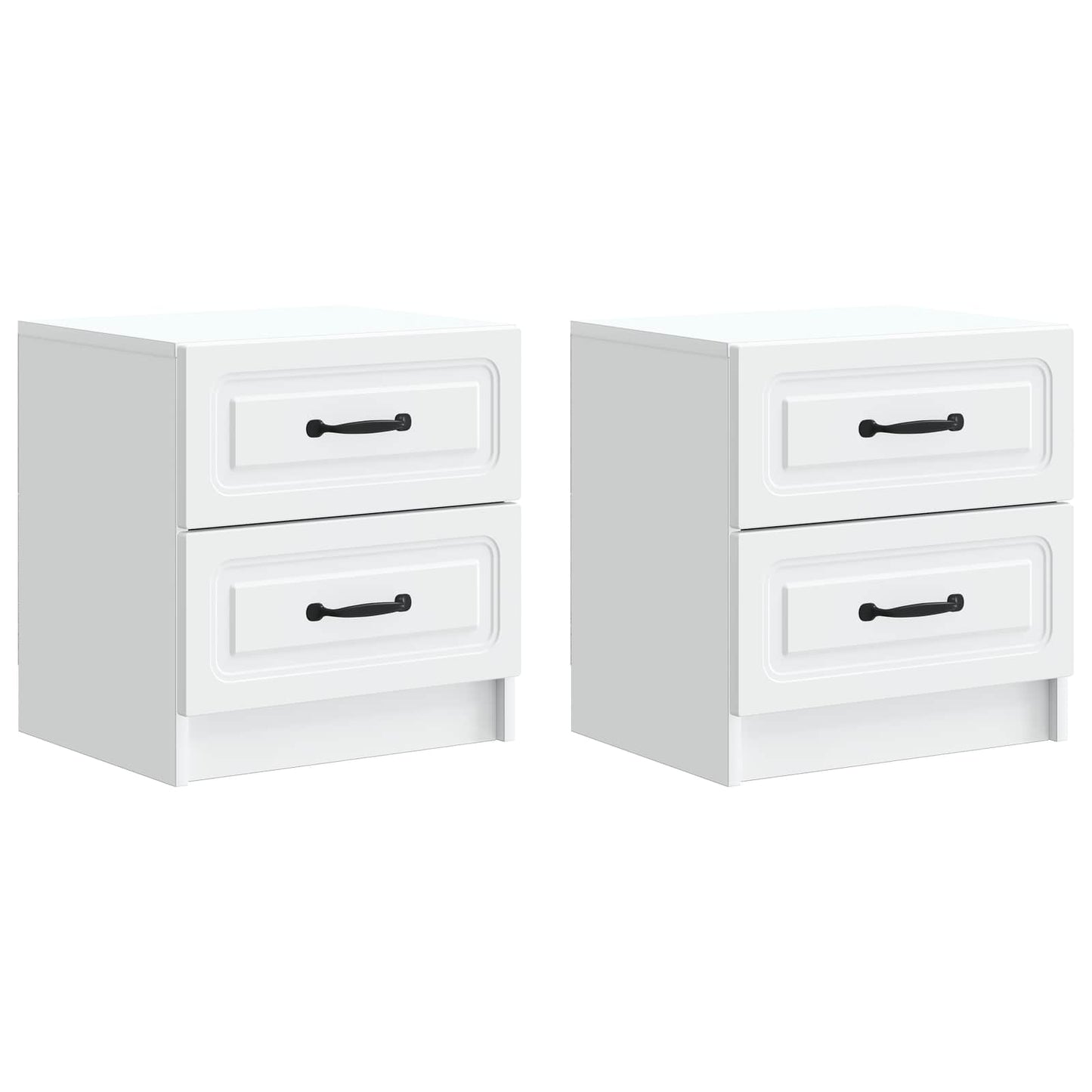 Armadio da Notte con cassetto 2 pcs Bianco 43 x 34,5 x 44,5 cm | homemem39