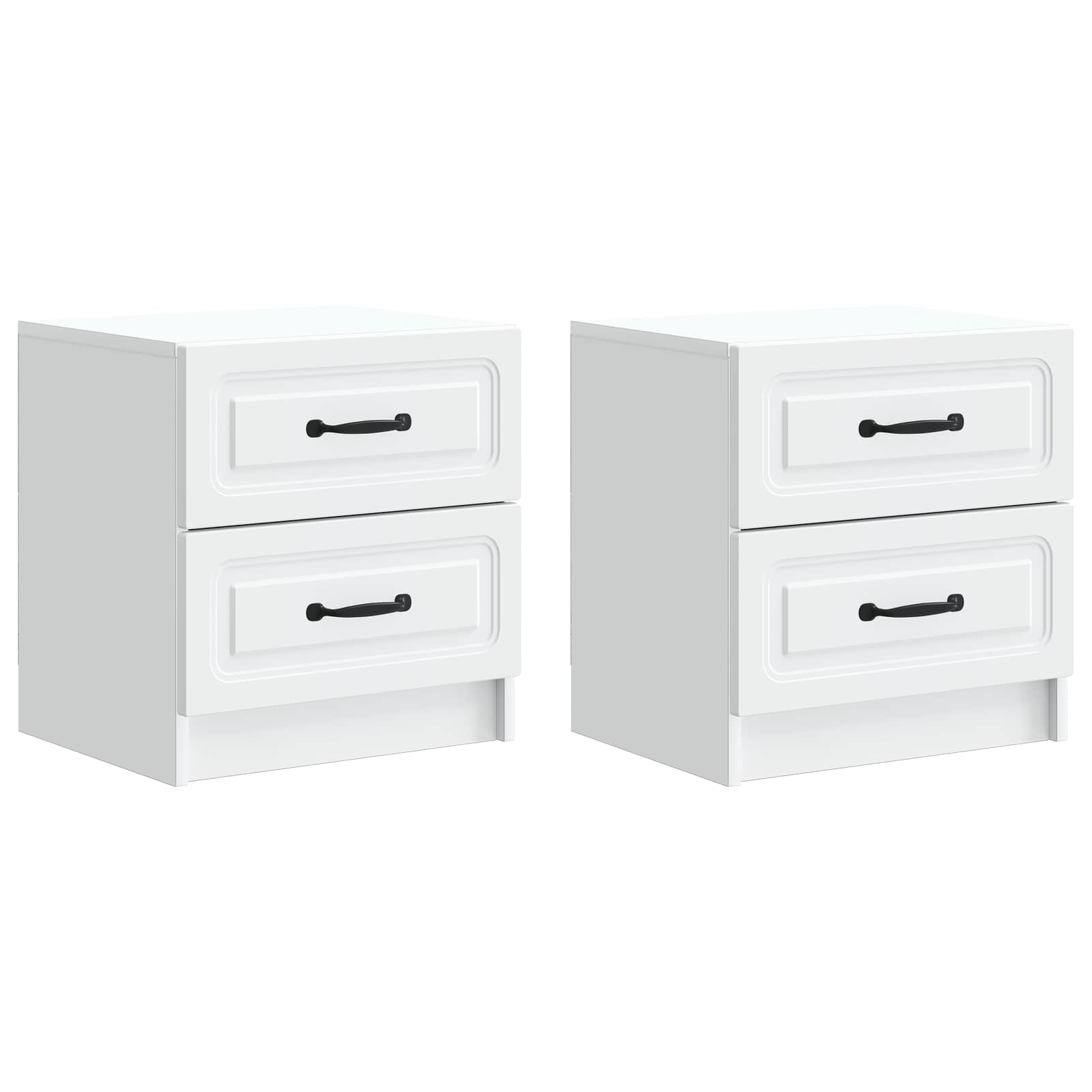 Armadio da Notte con cassetto 2 pcs Bianco 43 x 34,5 x 44,5 cm | homemem39