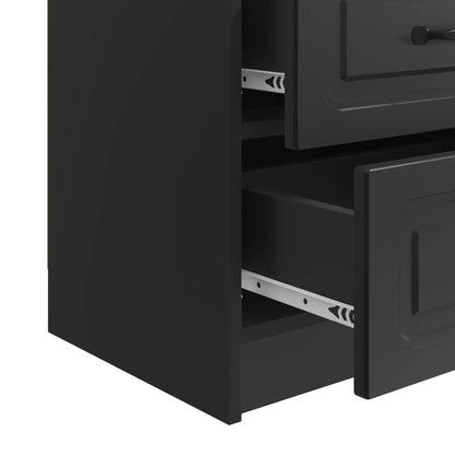 Armadio da Notte Nero 43 x 34,5 x 44,5 cm Legno ingegnerizzato | homemem39