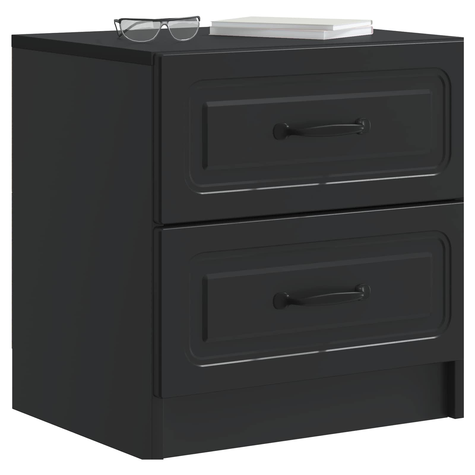Armadio da Notte Nero 43 x 34,5 x 44,5 cm Legno ingegnerizzato | homemem39