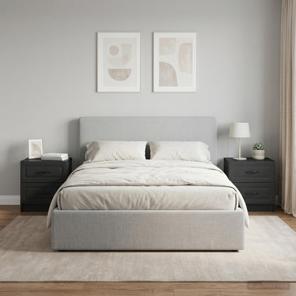 Armadio da Notte con cassetto 2 pcs Nero 43 x 34,5 x 44,5 cm | homemem39