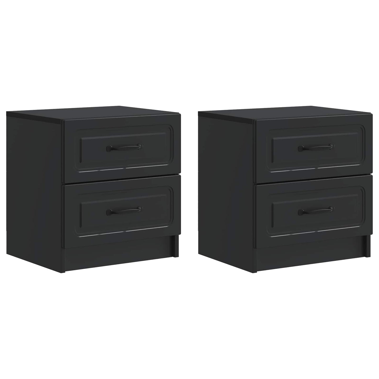 Armadio da Notte 2 pz Nero 43 x 34,5 x 44,5 cm